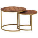 Nesting Kaffeborde 2 pcs Honningbrun Massivt mangotræ og stål