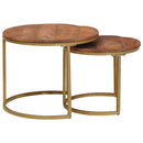 Nesting Kaffeborde 2 pcs Honningbrun Massivt mangotræ og stål