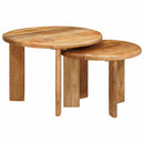 Nesting Kaffeborde 2 pcs Brun Massivt mangotræ