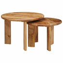 Nesting Kaffeborde 2 pcs Brun Massivt mangotræ