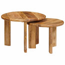 Nesting Kaffeborde 2 pcs Brun Massivt mangotræ