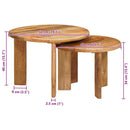 Nesting Kaffeborde 2 pcs Brun Massivt mangotræ