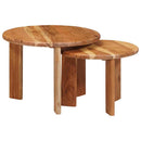 Nesting Kaffeborde 2 pcs Brun Massivt Akacietræ
