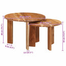 Nesting Kaffeborde 2 pcs Brun Massivt Akacietræ
