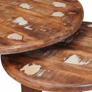 Nesting Kaffeborde 2 pcs Flerfarvet Solid genvundet træ