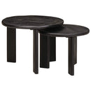 Nesting Kaffeborde 2 pcs Hvid Massivt mangotræ