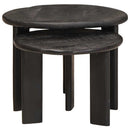 Nesting Kaffeborde 2 pcs Hvid Massivt mangotræ