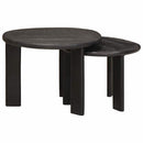 Nesting Kaffeborde 2 pcs Hvid Massivt mangotræ