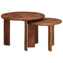 Nesting Kaffeborde 2 pcs Honningbrun Massivt mangotræ