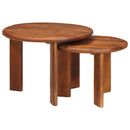 Nesting Kaffeborde 2 pcs Honningbrun Massivt mangotræ