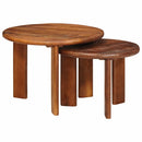 Nesting Kaffeborde 2 pcs Honningbrun Massivt mangotræ