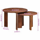 Nesting Kaffeborde 2 pcs Honningbrun Massivt mangotræ