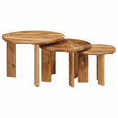 Nesting Kaffeborde 3 pcs Brun Massivt mangotræ