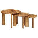Nesting Kaffeborde 3 pcs Brun Massivt mangotræ