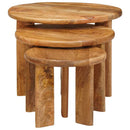 Nesting Kaffeborde 3 pcs Brun Massivt mangotræ