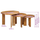 Nesting Kaffeborde 3 pcs Brun Massivt mangotræ