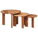 Nesting Kaffeborde 3 pcs Brun Massivt Akacietræ