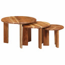Nesting Kaffeborde 3 pcs Brun Massivt Akacietræ