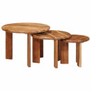 Nesting Kaffeborde 3 pcs Brun Massivt Akacietræ