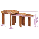 Nesting Kaffeborde 3 pcs Brun Massivt Akacietræ