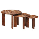Nesting Kaffeborde 3 pcs Flerfarvet Solid genvundet træ