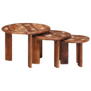 Nesting Kaffeborde 3 pcs Flerfarvet Solid genvundet træ