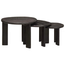 Nesting Kaffeborde 3 pcs Hvid Massivt mangotræ