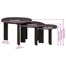 Nesting Kaffeborde 3 pcs Hvid Massivt mangotræ