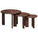 Nesting Kaffeborde 3 pcs Mørk Brun Massivt mangotræ