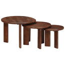Nesting Kaffeborde 3 pcs Mørk Brun Massivt mangotræ