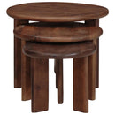 Nesting Kaffeborde 3 pcs Mørk Brun Massivt mangotræ