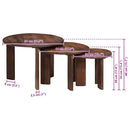 Nesting Kaffeborde 3 pcs Mørk Brun Massivt mangotræ