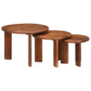 Nesting Kaffeborde 3 pcs Honningbrun Massivt mangotræ