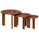 Nesting Kaffeborde 3 pcs Honningbrun Massivt mangotræ
