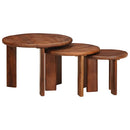 Nesting Kaffeborde 3 pcs Honningbrun Massivt mangotræ