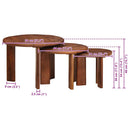 Nesting Kaffeborde 3 pcs Honningbrun Massivt mangotræ