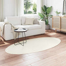 Områdetæpper Oval HUARTE Creme 100 x 200 cm 100% polyester