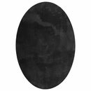 Områdetæpper Oval HUARTE Sort 140 x 200 cm 100% polyester