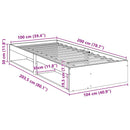 daybed uden madras 100x200 cm massivt fyrretræ gyldenbrun