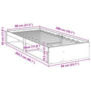 daybed uden madras 80x200 cm massivt fyrretræ