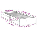 daybed med reol uden madras 75x190 cm massivt fyrretræ hvid