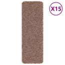 Skridsikre Trappemåtter Latex bagside 15 pcs Brun 60 x 25 cm PP