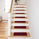 Skridsikre Trappemåtter 15 stk. 60 x 25 cm Bordeaux PP