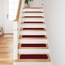 Skridsikre Trappemåtter 15 stk. 75 x 20 cm Bordeaux PP