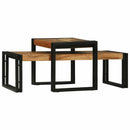 Sofabord 2 pcs Brun 48 x 40 x 40 cm Massivt Akacietræ