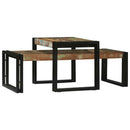 Sofabord 2 pcs Flerfarvet 48 x 40 x 40 cm Solid genbrugs træ