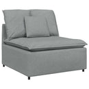 modulsofa med fodskammel og hynder lysegrå