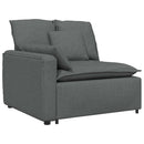 modulsofa med fodskammel og hynder mørkegrå