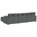 modulsofa med fodskammel og hynder mørkegrå