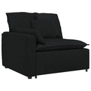 modulsofa med fodskammel og hynder sort